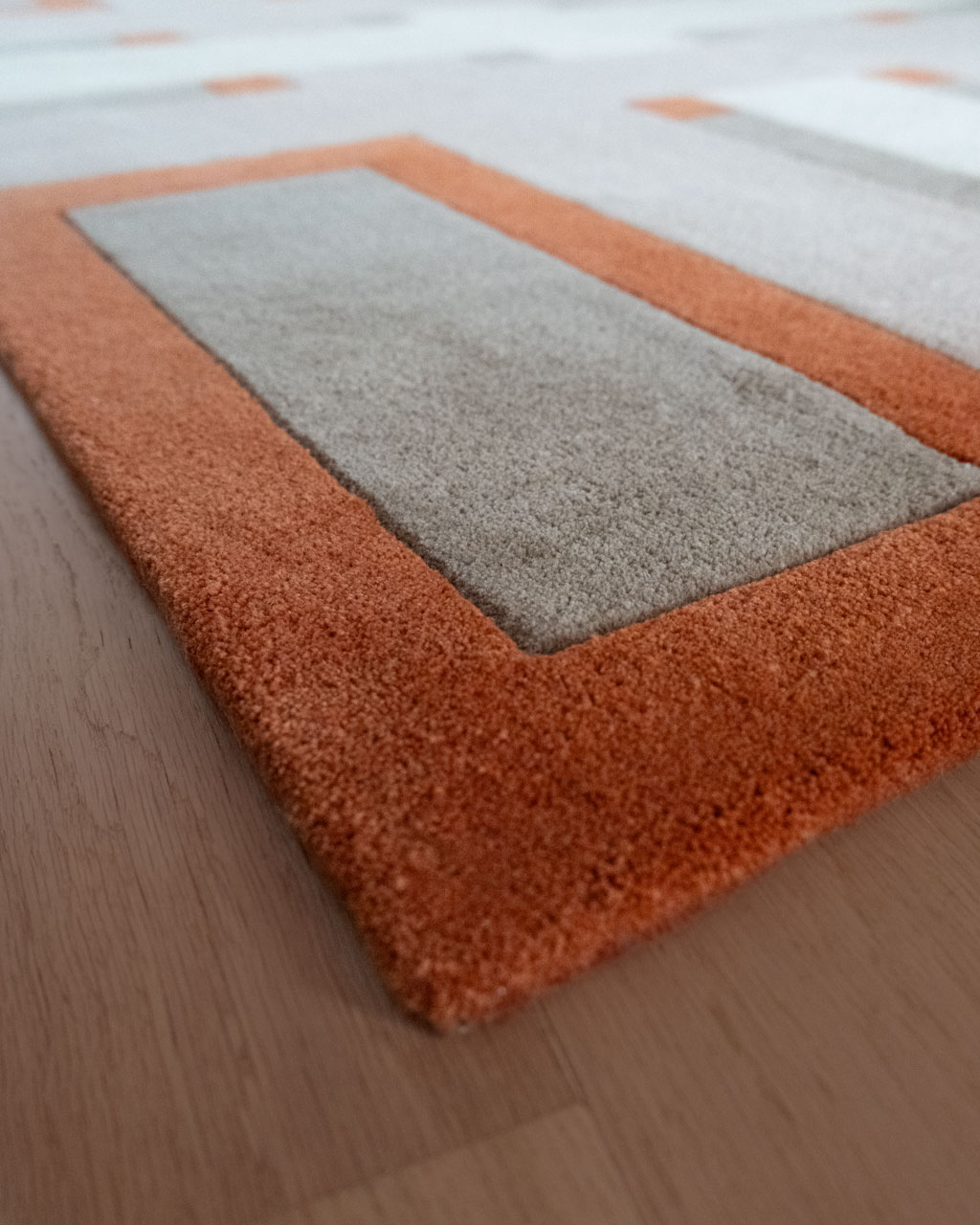 Détail du tapis de chambre Camille orange par Camille Techer
