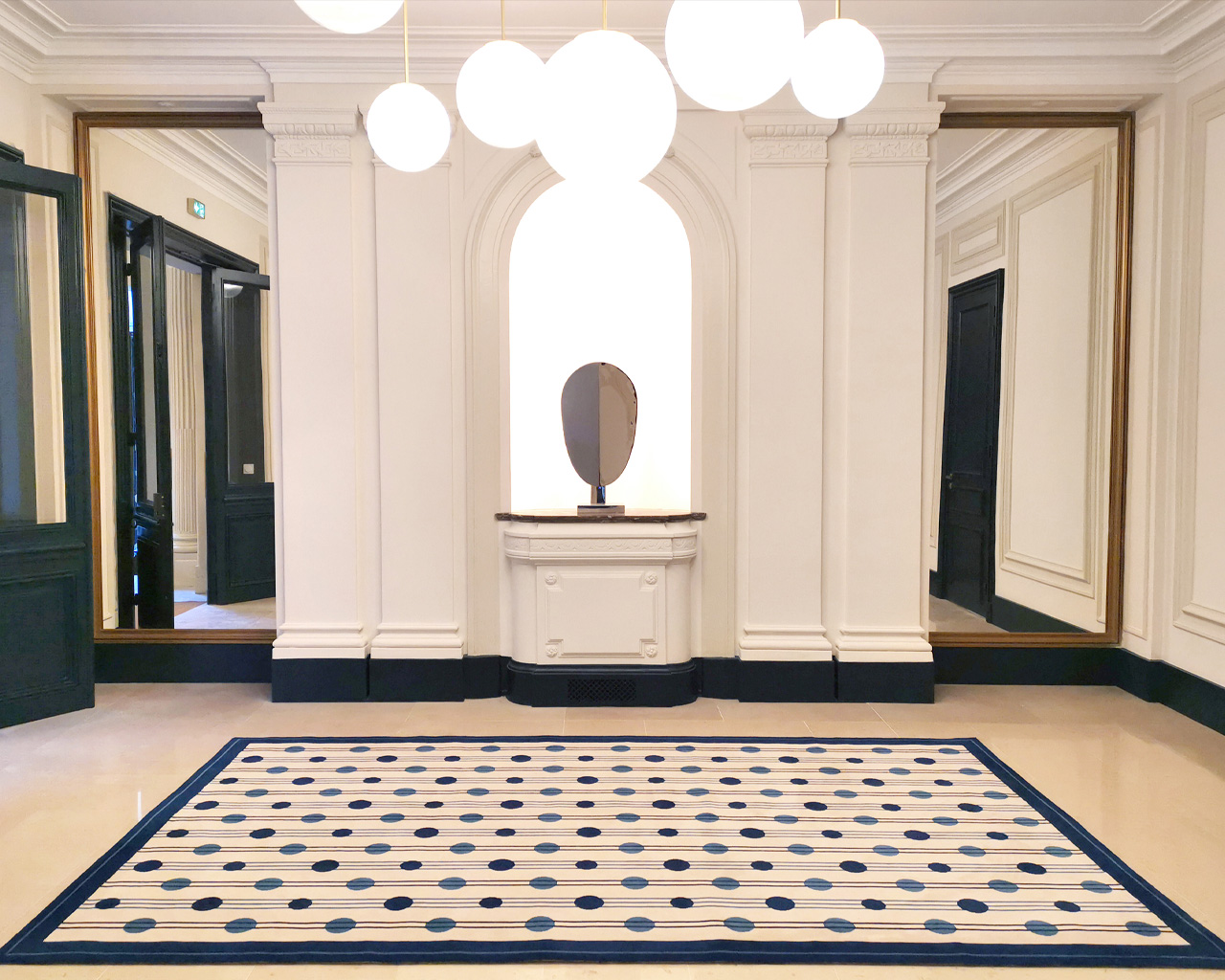 Tapis sur mesure installé dans un projet architecte