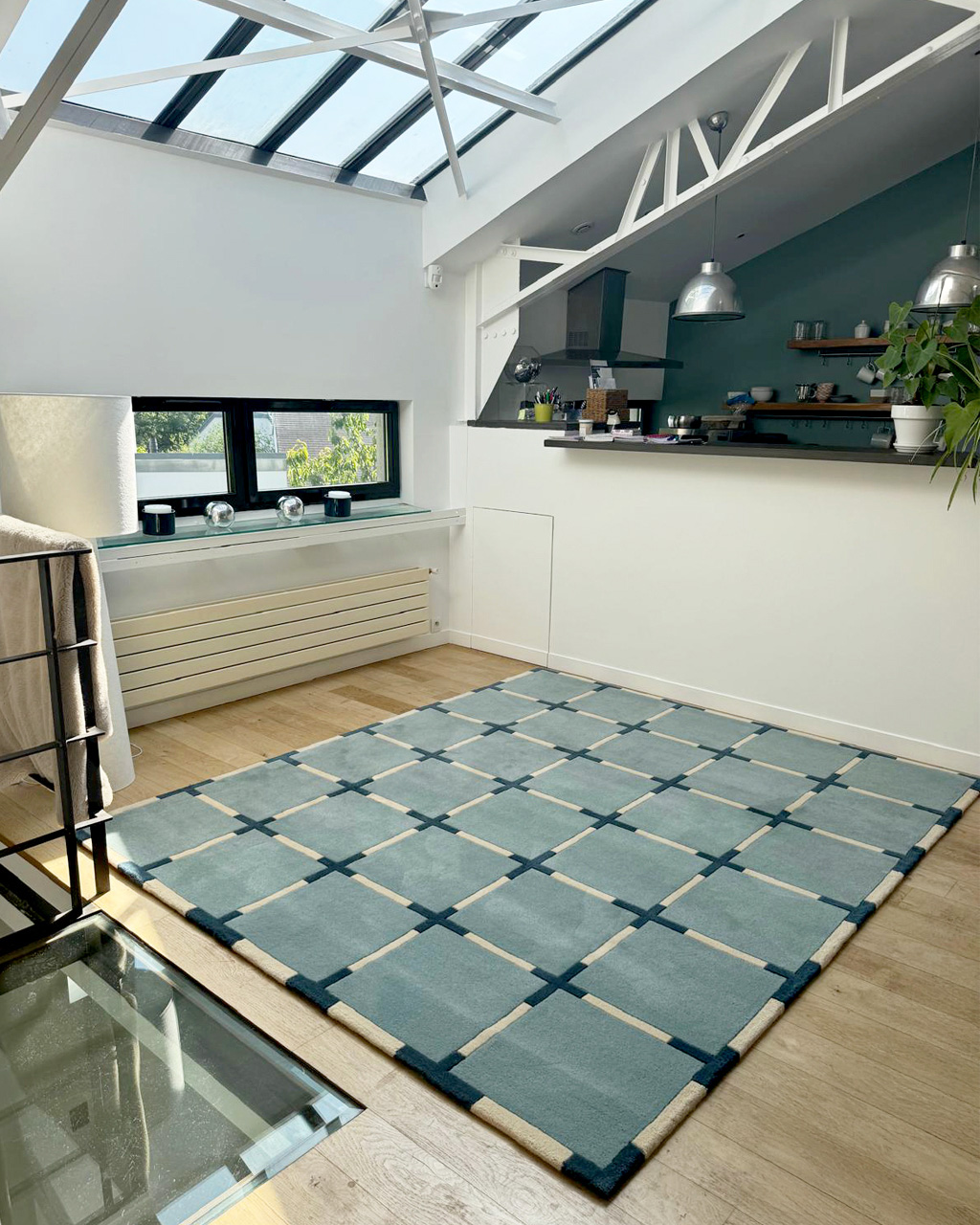 Tapis de salon Asta sur mesure – vue d’ensemble (création Camille Techer)