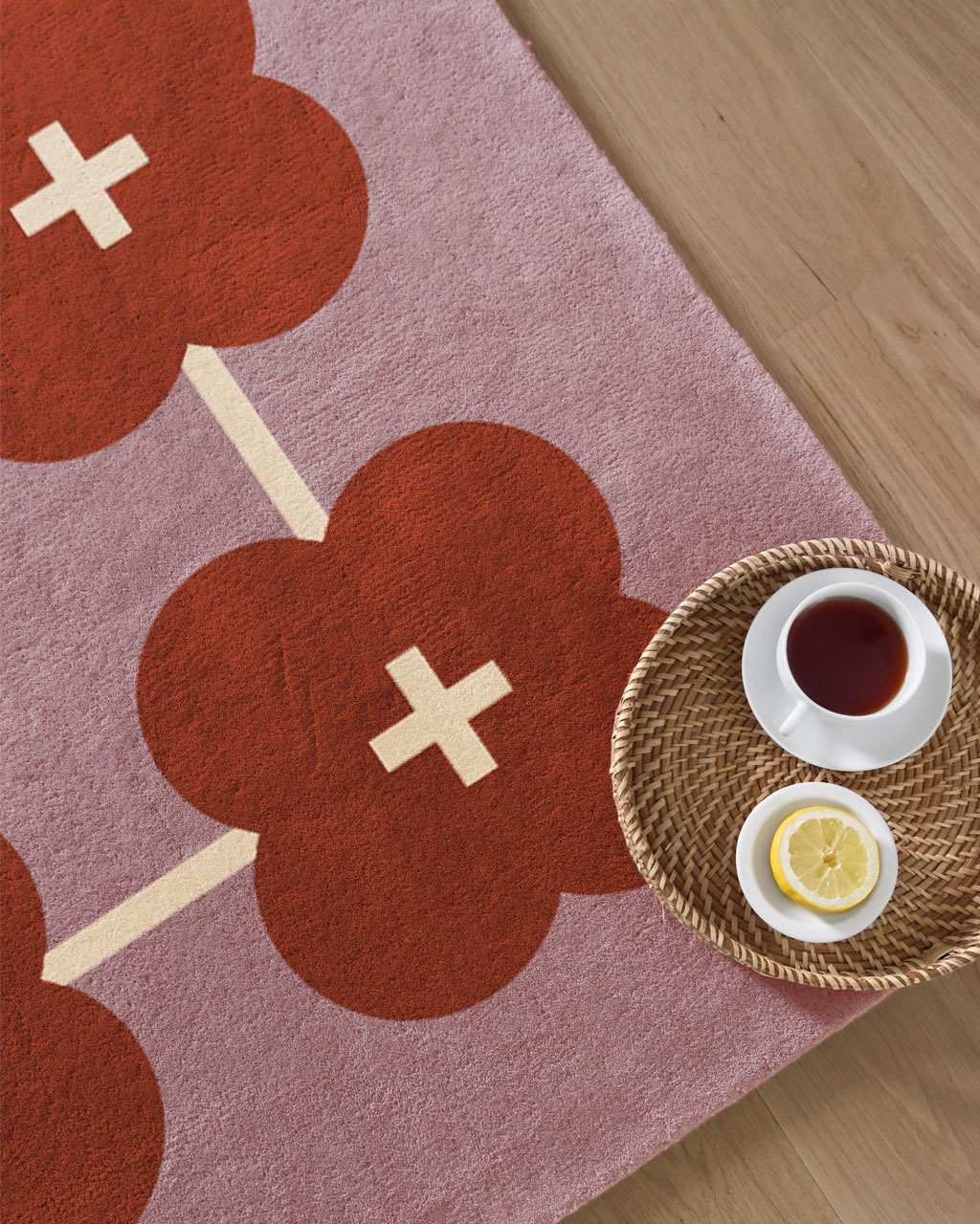 Détail du tapis de chambre Delphine sur mesure par Camille Techer